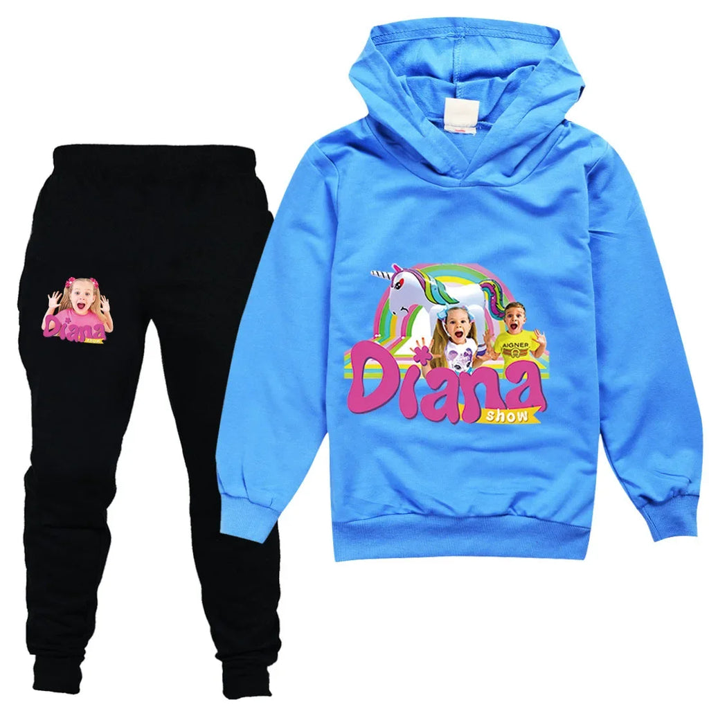 AIAI 2025Diana and Roma Show Clothes Kids Autumn Clothing Baby Girls Cartoon Hoodies Pants Sets Toddler Boys Casual Tracksuit
