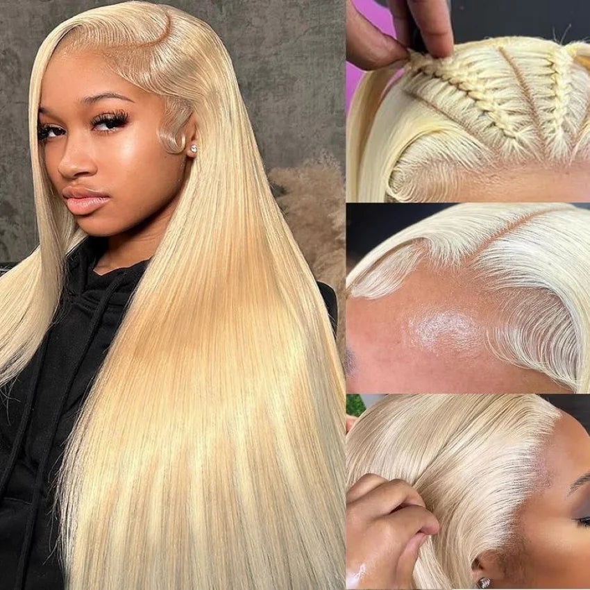 Wewave Straight Hd Lace Frontal Wig 13x6 Blonde Wig 613 38 Inch Wigs Human Hair Hd Frontal 13x4 Bleached Knoted For Woman