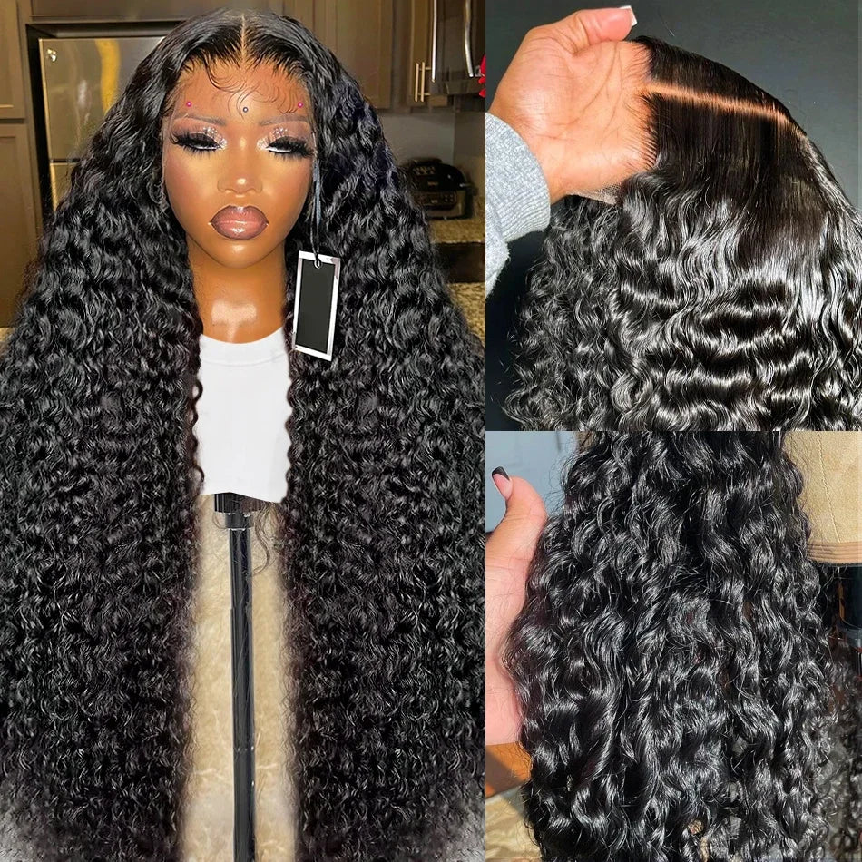 Deep Wave 13x6 13x4 Lace Frontal Human Hair Wigs Deep Curly 13x4 Lace Human Hair Wig For Black Woman 100% Brazilian Remy Hair