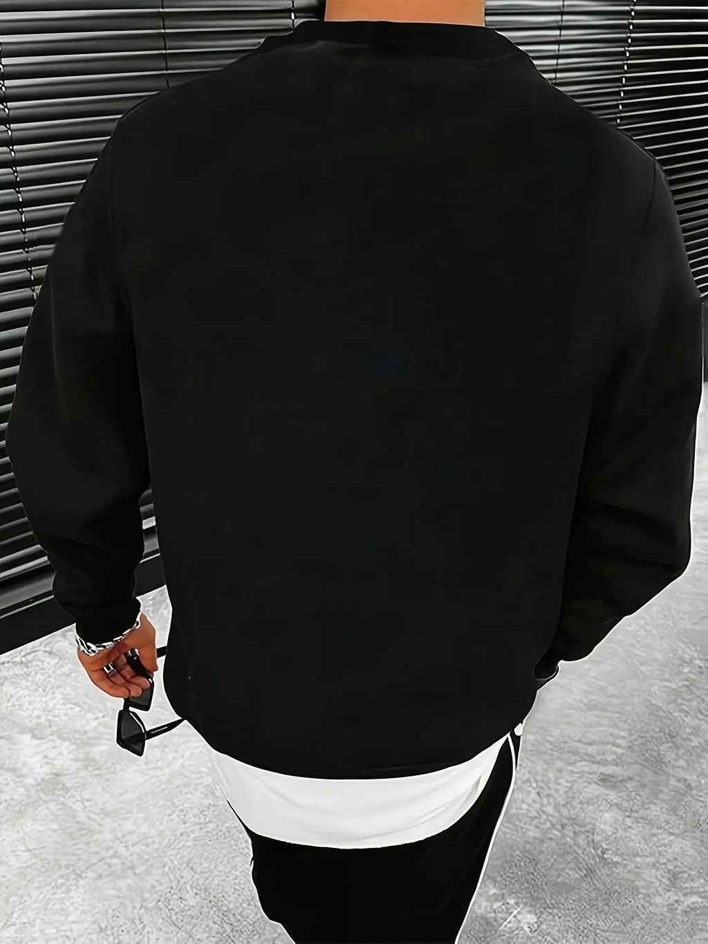 Fierce Wolf Print T-shirt Simple All-match Round Neck Long Sleeve Top Comfortable and Breathable for Daily Travel