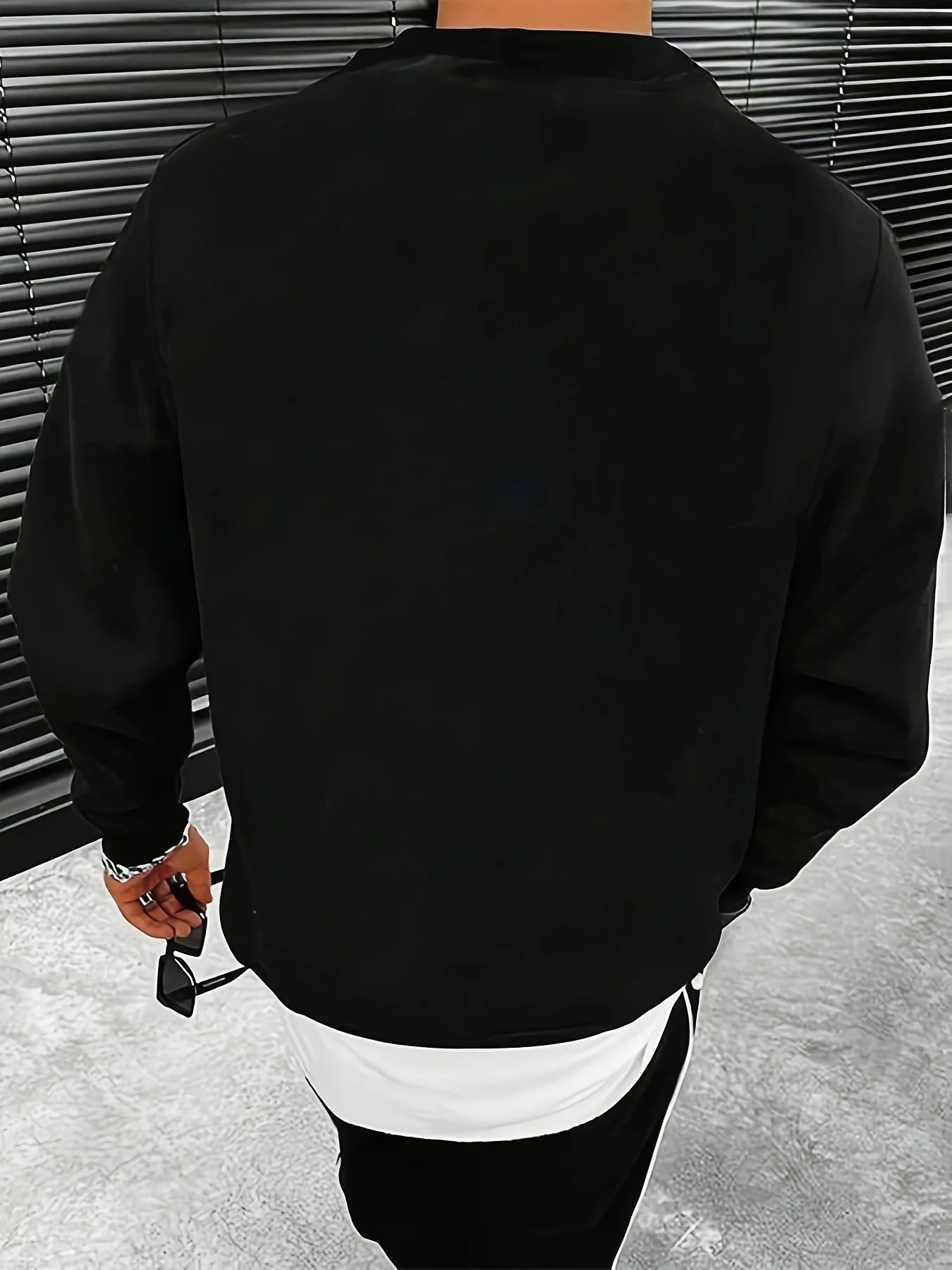 Fierce Wolf Print T-shirt Simple All-match Round Neck Long Sleeve Top Comfortable and Breathable for Daily Travel