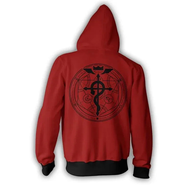 2025 New Fullmetal Alchemist Edward Elric's Autumn Zipper Jacket Hoodie Coat Anime Cosplay Sweatshirts Tracksuits Tops Cl ☆wrl☆