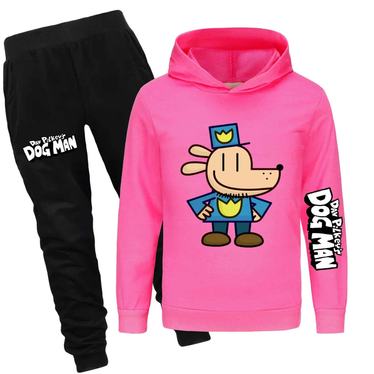 Dog Man Kids Costume Boys Fashion Hoodies and Pants Set Anime Dogman Long Sleeve Sweatshirts Spring Autumn Sportswear Tracksuits
