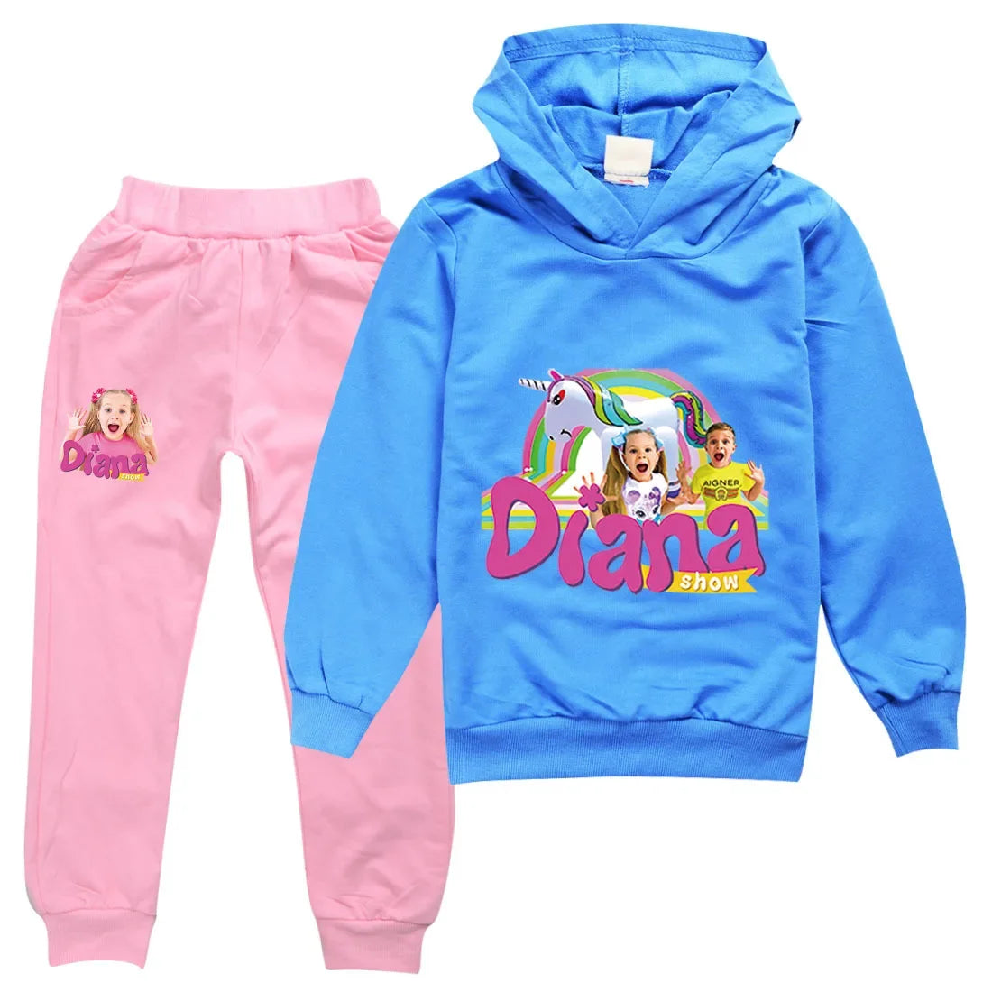 AIAI 2025Diana and Roma Show Clothes Kids Autumn Clothing Baby Girls Cartoon Hoodies Pants Sets Toddler Boys Casual Tracksuit