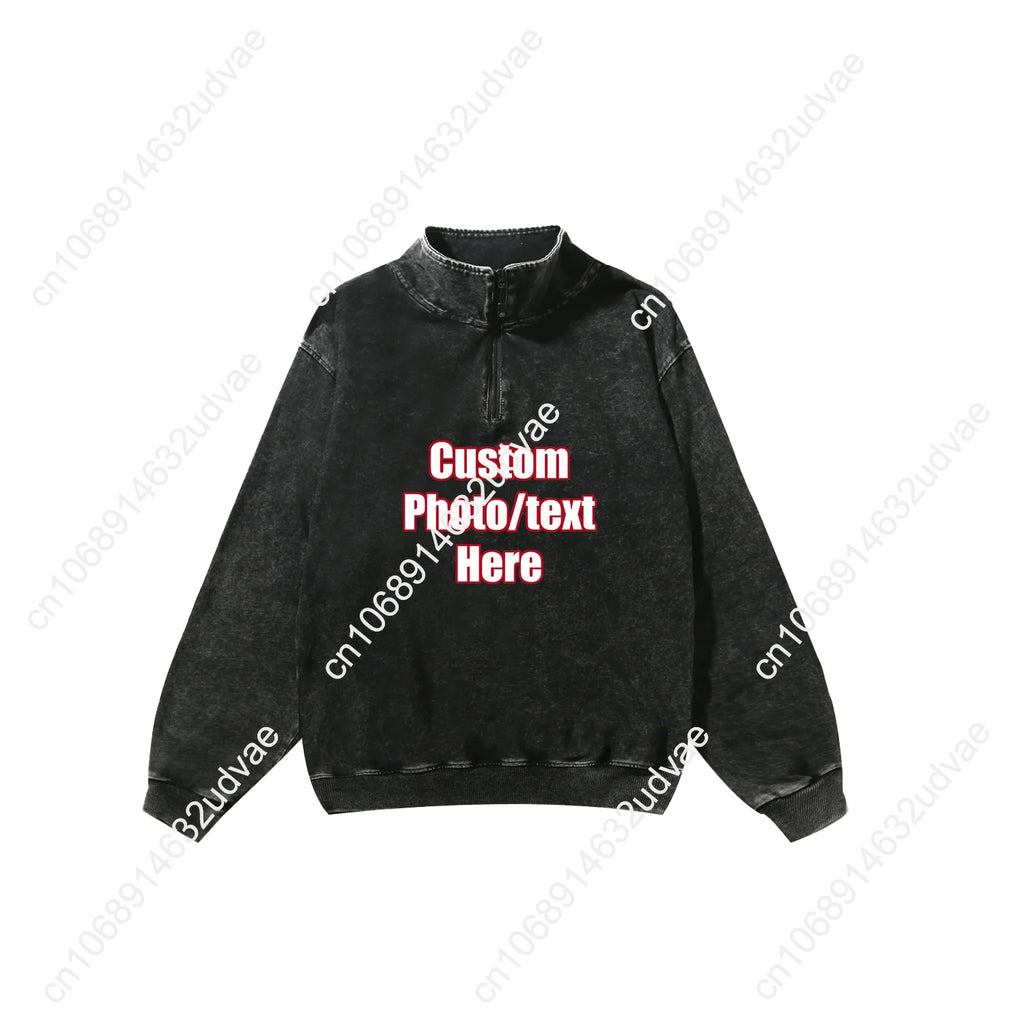 Roman Reigns Retro Sweatshirt Man Woman Teenager Vintage Pullover Half Zipper Sweat Shirt Photo Custom Made Tops Sleeved Tshirt