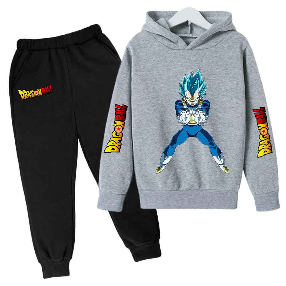 Children's Hoodie Suit Dragon Ball Z Anime Goku Lovely Kawaii Tops Boys Wear Kids Clothes Girl Sizes 100-160 Warm Winter Fashion