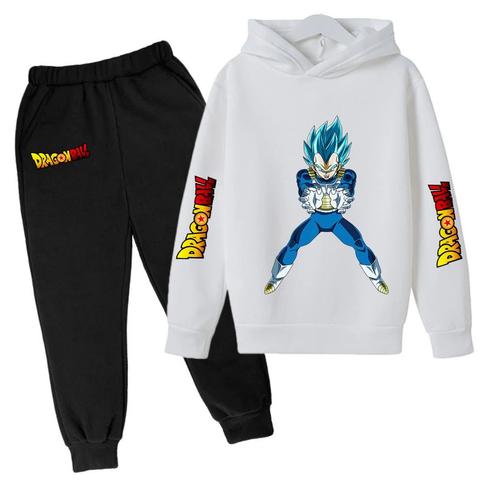 Children's Hoodie Suit Dragon Ball Z Anime Goku Lovely Kawaii Tops Boys Wear Kids Clothes Girl Sizes 100-160 Warm Winter Fashion