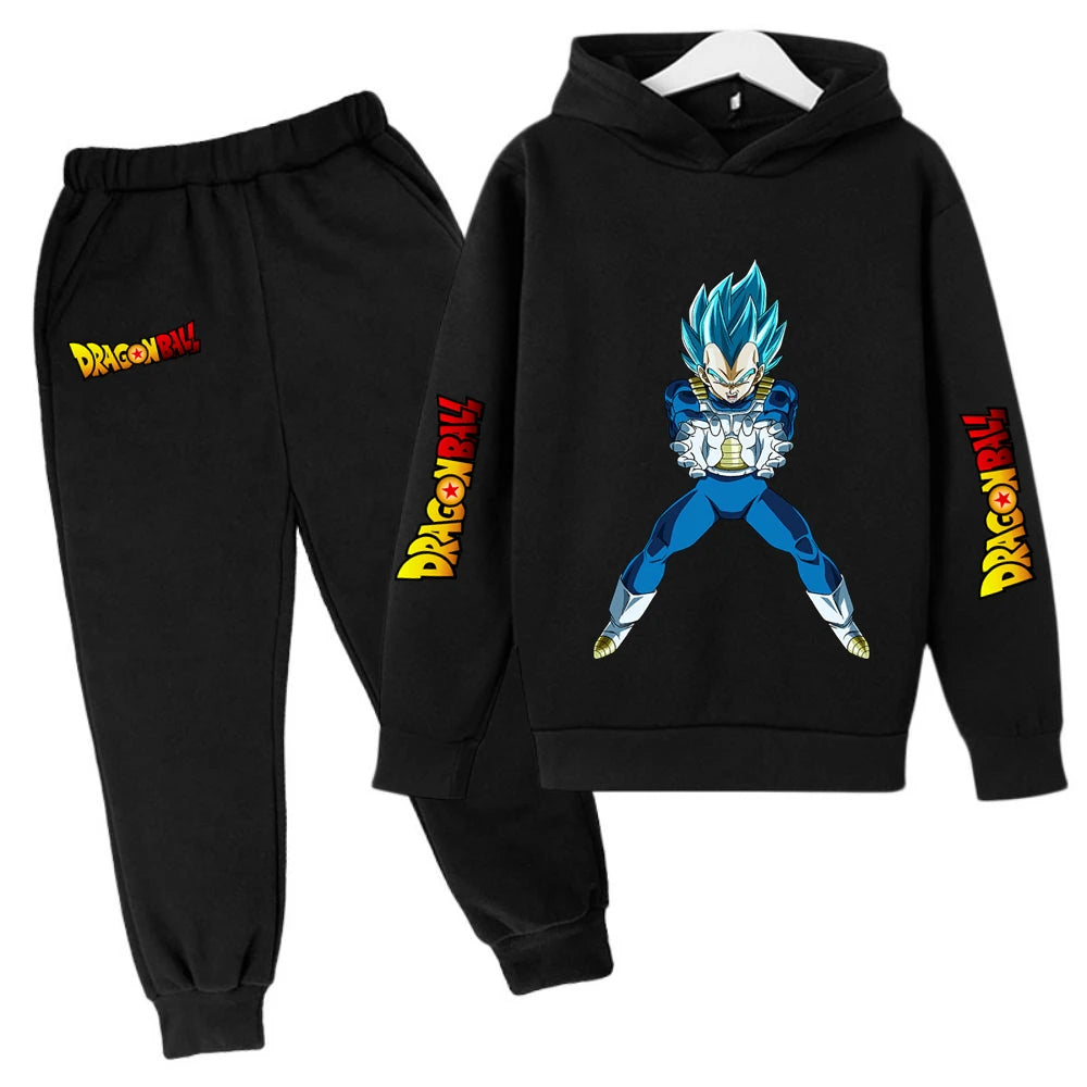 Children's Hoodie Suit Dragon Ball Z Anime Goku Lovely Kawaii Tops Boys Wear Kids Clothes Girl Sizes 100-160 Warm Winter Fashion