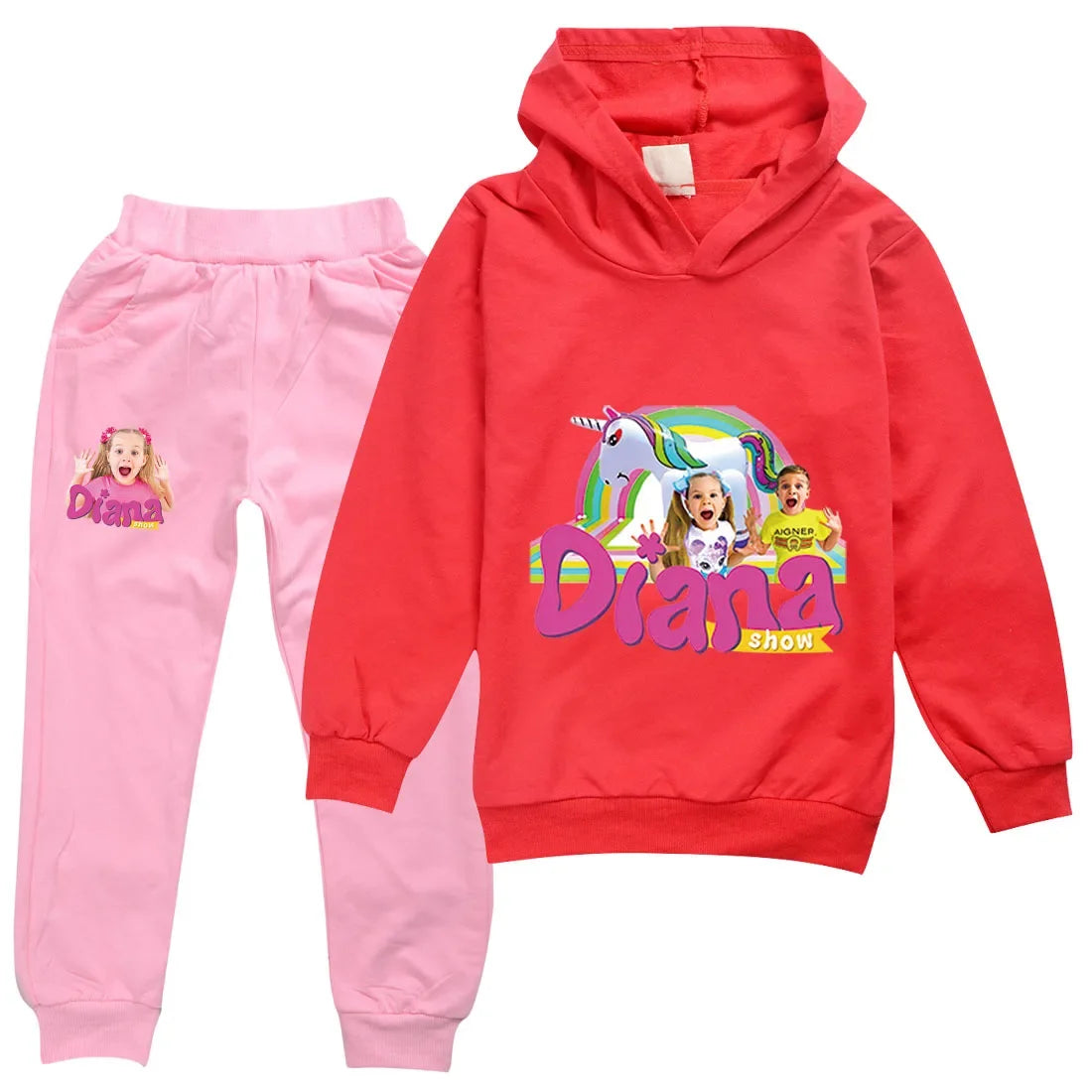 AIAI 2025Diana and Roma Show Clothes Kids Autumn Clothing Baby Girls Cartoon Hoodies Pants Sets Toddler Boys Casual Tracksuit