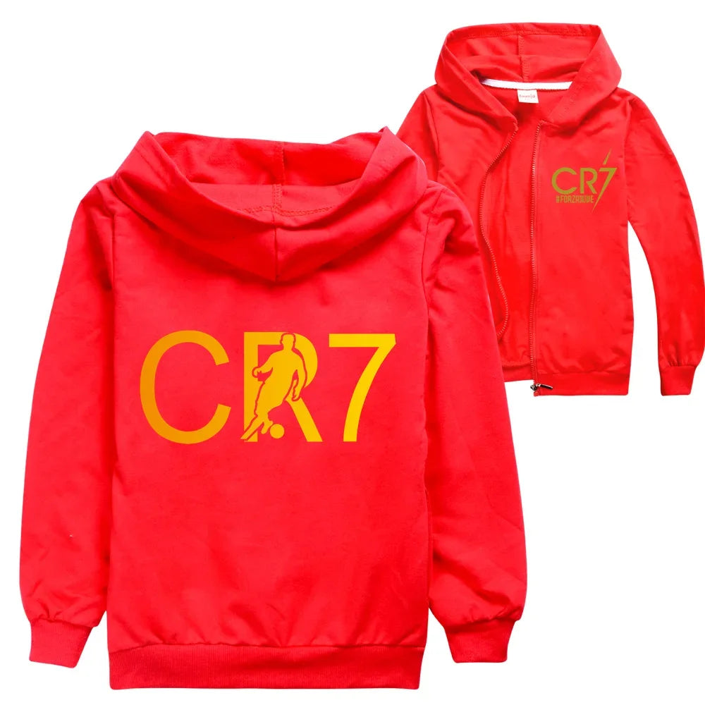 CR7 Series Clothes Kids Autumn Hooded Boys Summer T-shirt Girls Tracksuit Sportswear Hoodies and Pant Set  Children's Pajamas