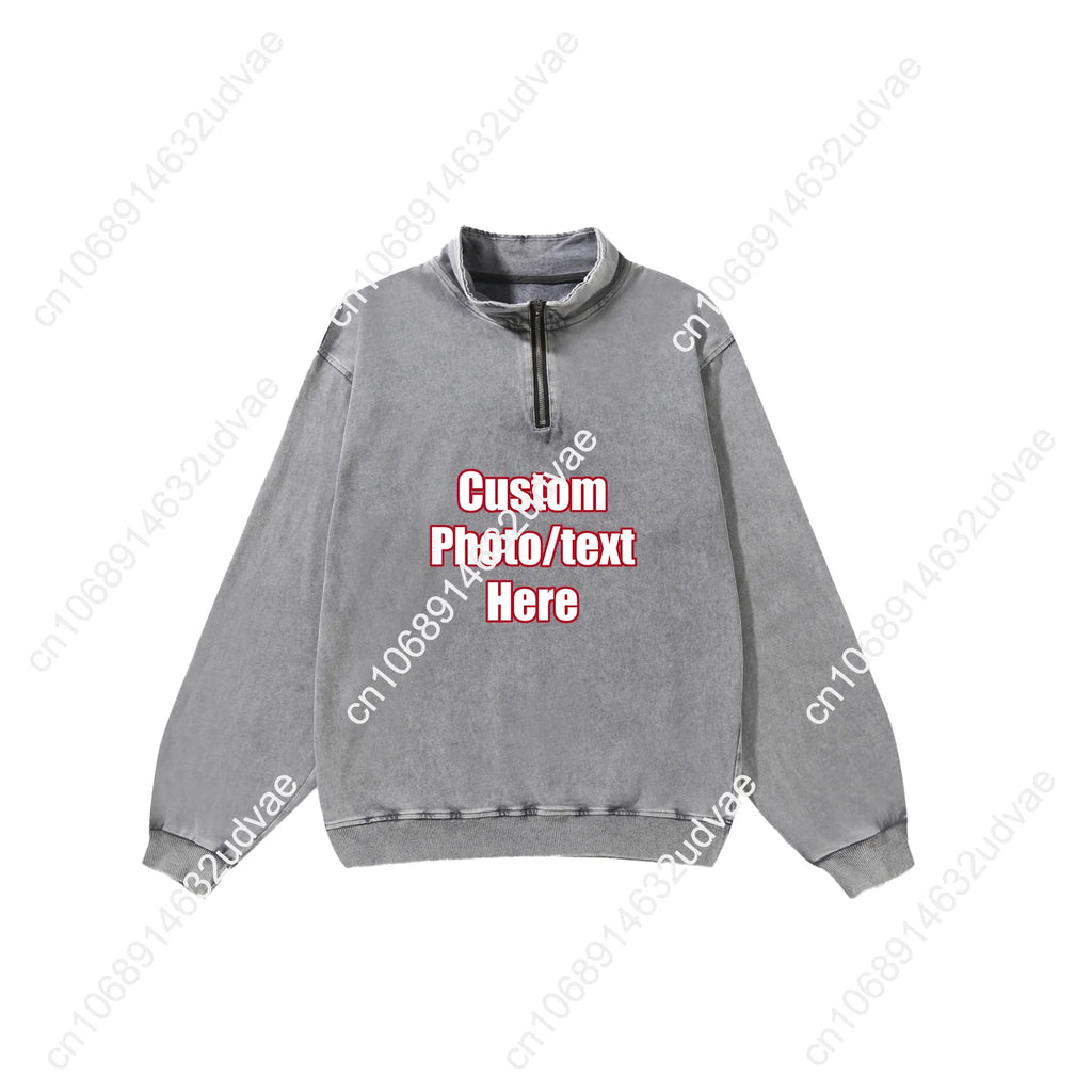 Roman Reigns Retro Sweatshirt Man Woman Teenager Vintage Pullover Half Zipper Sweat Shirt Photo Custom Made Tops Sleeved Tshirt