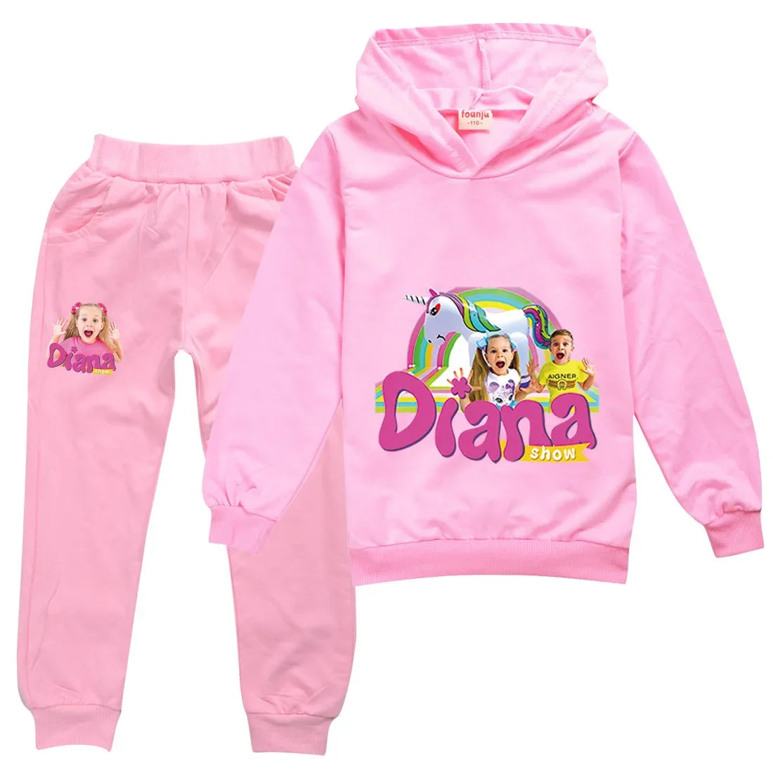 AIAI 2025Diana and Roma Show Clothes Kids Autumn Clothing Baby Girls Cartoon Hoodies Pants Sets Toddler Boys Casual Tracksuit