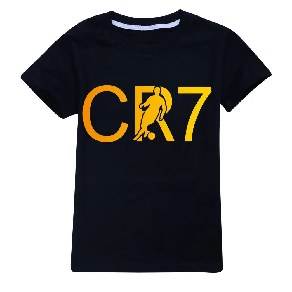 CR7 Series Clothes Kids Autumn Hooded Boys Summer T-shirt Girls Tracksuit Sportswear Hoodies and Pant Set  Children's Pajamas