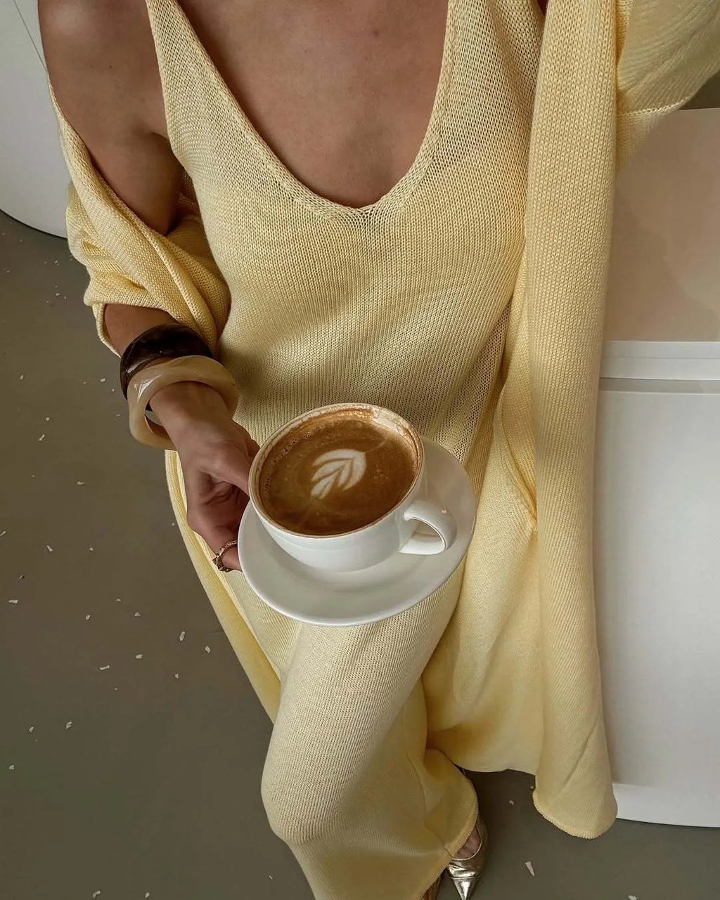 Hirsionsan Soft Loose Sets Women Two Pieces Long Sleeve Cardigan & Vest Dresses Elegant Female Hollow Outfits Cotton Tracksuit