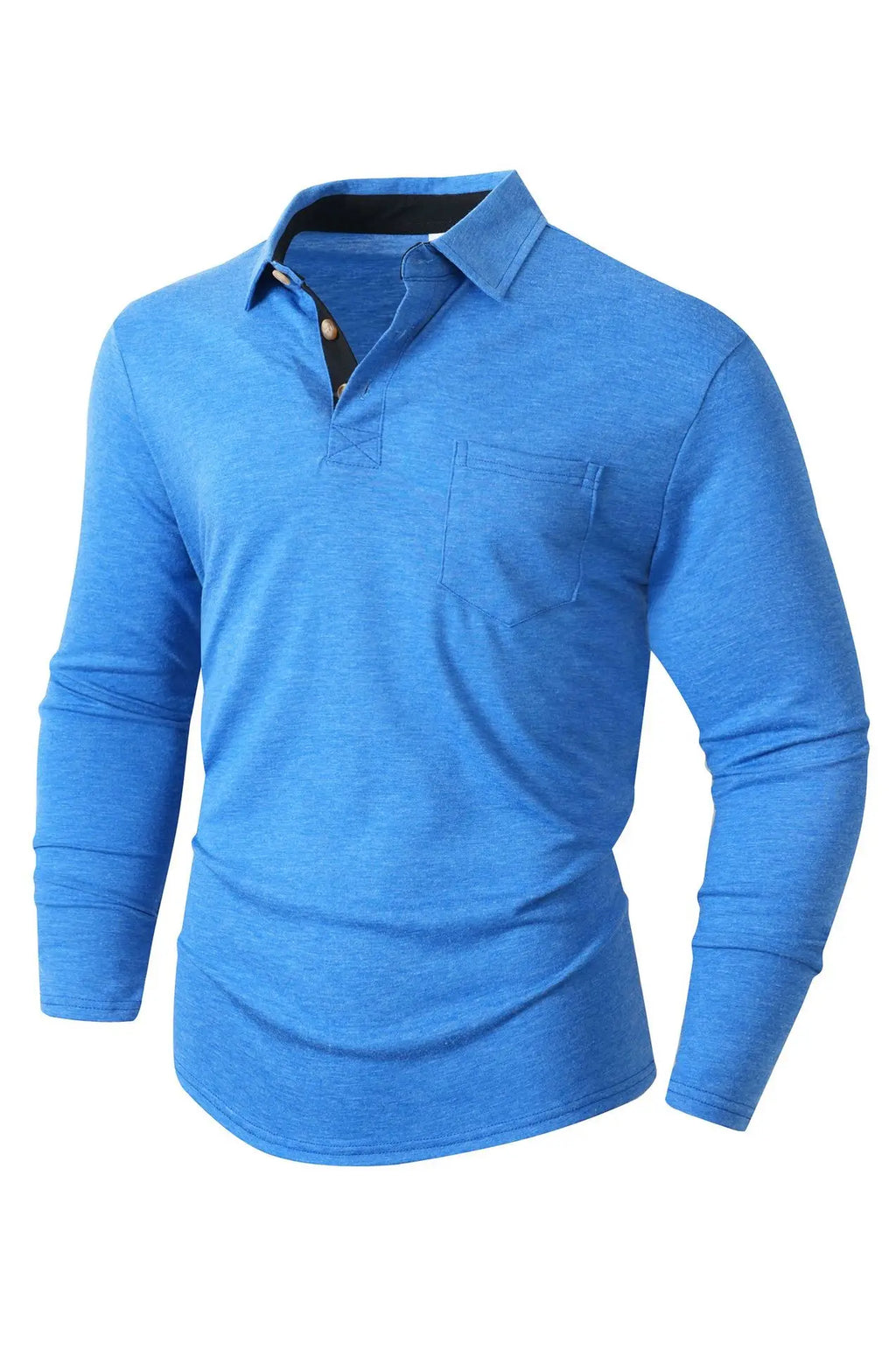 Autumn and Winter Men's Long-sleeved Lapel T-shirt Men's POLO Shirt Tops Bottoming Shirt