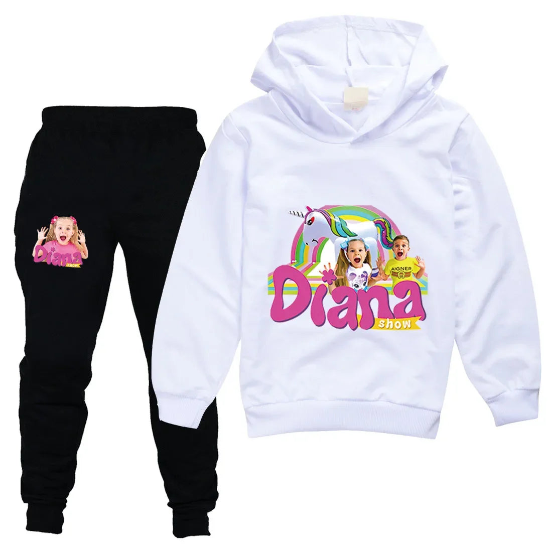 AIAI 2025Diana and Roma Show Clothes Kids Autumn Clothing Baby Girls Cartoon Hoodies Pants Sets Toddler Boys Casual Tracksuit