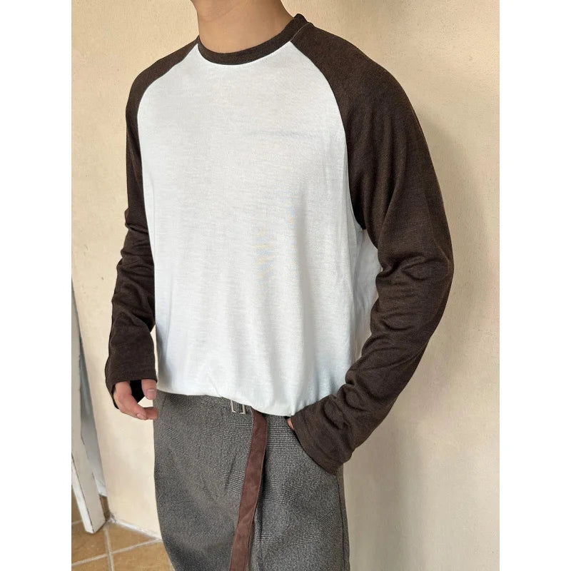EME Merino Wool Long Sleeve Retro Basic Casual Crew Neck Raglan Sleeve Base Shirt T-Shirt Top for Men and Women