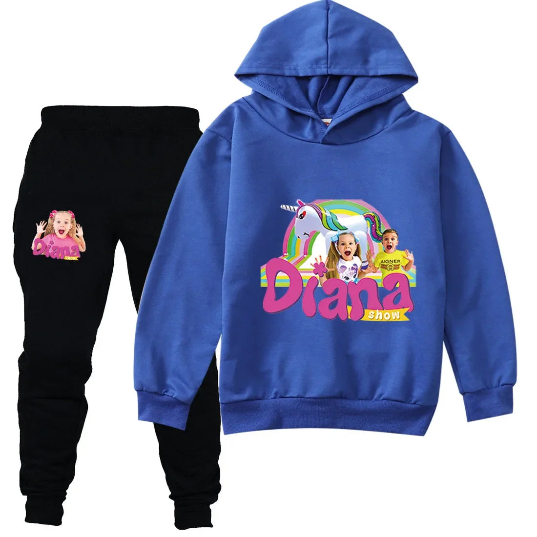 AIAI 2025Diana and Roma Show Clothes Kids Autumn Clothing Baby Girls Cartoon Hoodies Pants Sets Toddler Boys Casual Tracksuit