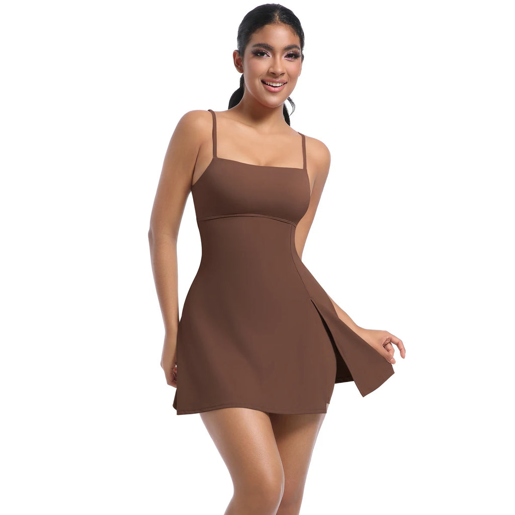 Women Yoga Tennis Skirts Gym Golf Running Sports Fitness Jumpsuit Skirt Sports Overalls Fitness Suits Gym Tracksuit Dance Skirt