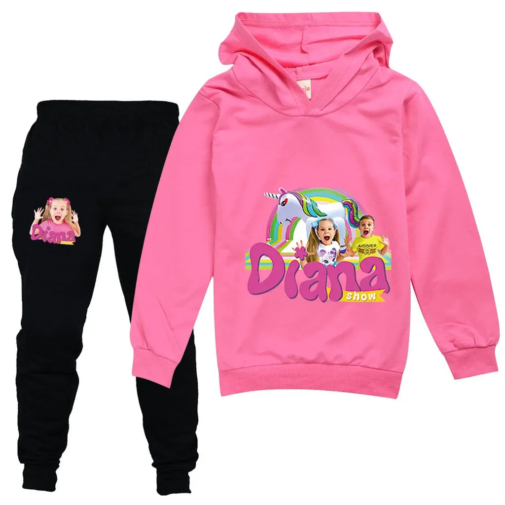 AIAI 2025Diana and Roma Show Clothes Kids Autumn Clothing Baby Girls Cartoon Hoodies Pants Sets Toddler Boys Casual Tracksuit