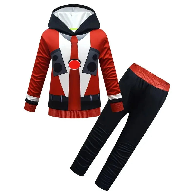 Skibidi Toilet Child Kids Speaker Man Titan Speakerman Costume Cosplay Halloween Hoodie Pants Boy Tracksuit Sports lf[5