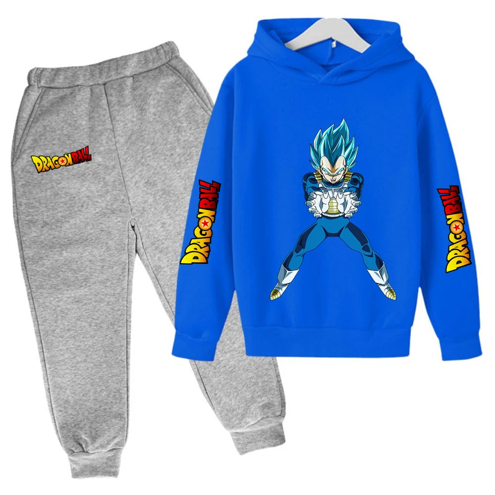 Children's Hoodie Suit Dragon Ball Z Anime Goku Lovely Kawaii Tops Boys Wear Kids Clothes Girl Sizes 100-160 Warm Winter Fashion
