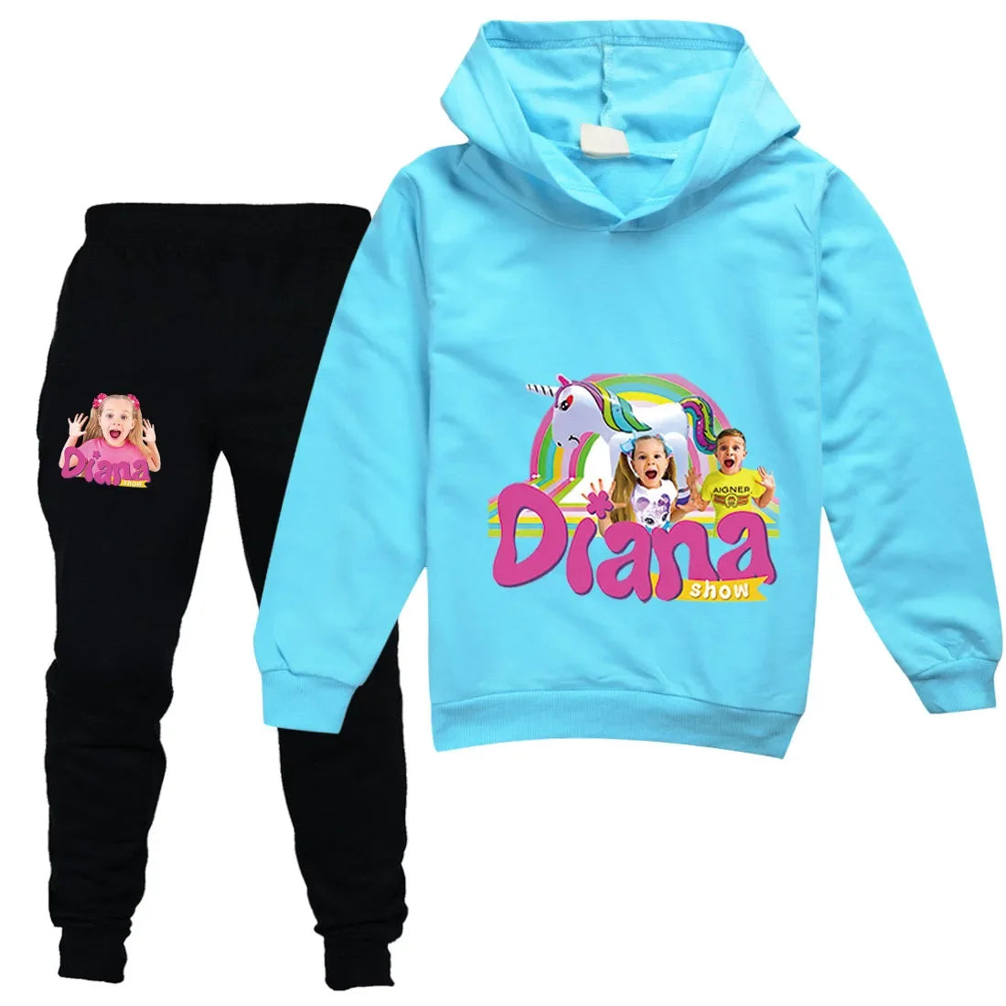 AIAI 2025Diana and Roma Show Clothes Kids Autumn Clothing Baby Girls Cartoon Hoodies Pants Sets Toddler Boys Casual Tracksuit
