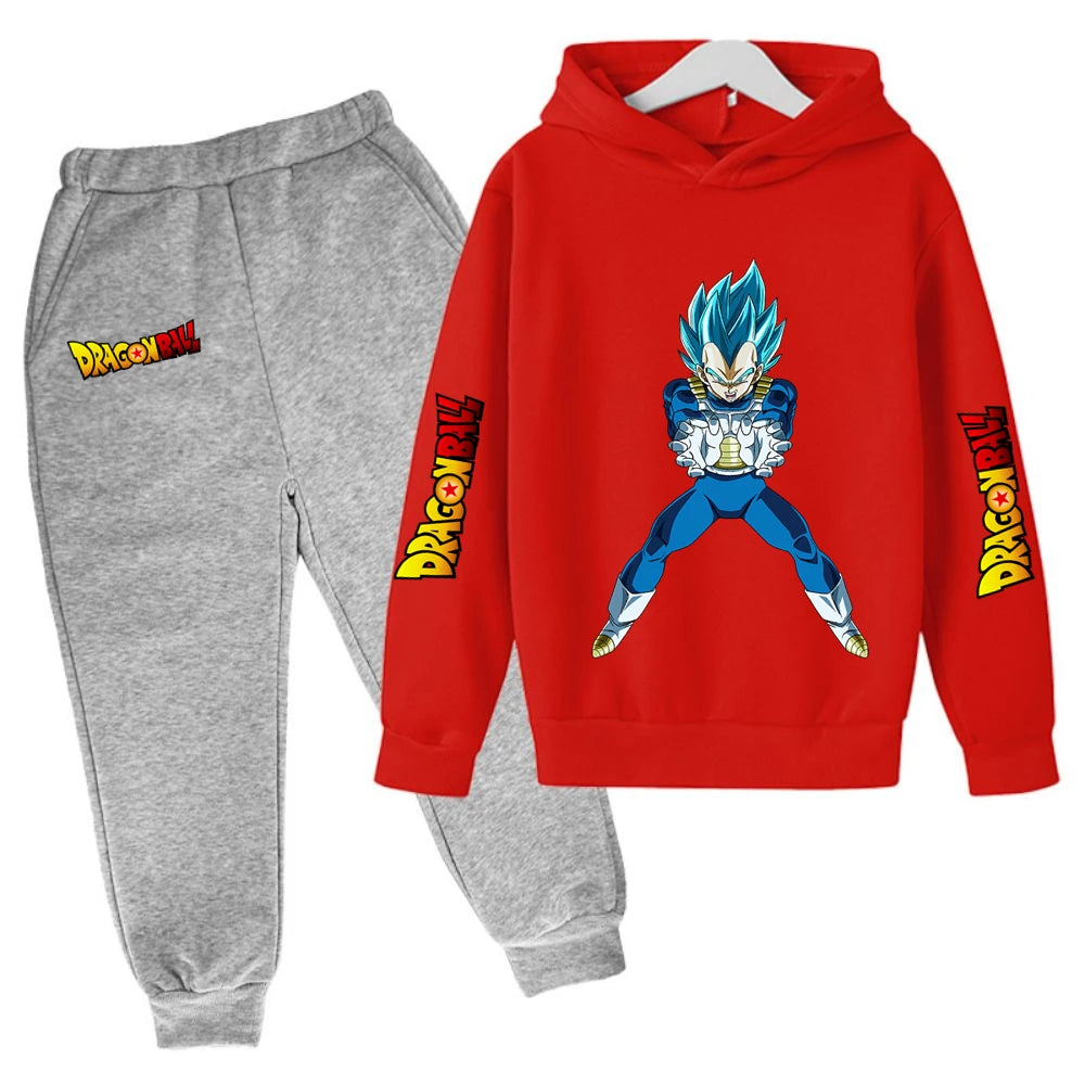 Children's Hoodie Suit Dragon Ball Z Anime Goku Lovely Kawaii Tops Boys Wear Kids Clothes Girl Sizes 100-160 Warm Winter Fashion