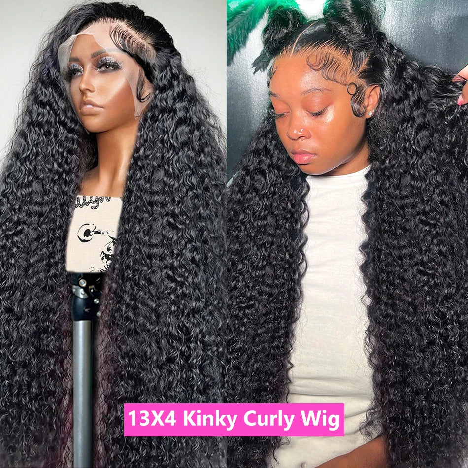 Deep Wave 13x6 13x4 Lace Frontal Human Hair Wigs Deep Curly 13x4 Lace Human Hair Wig For Black Woman 100% Brazilian Remy Hair