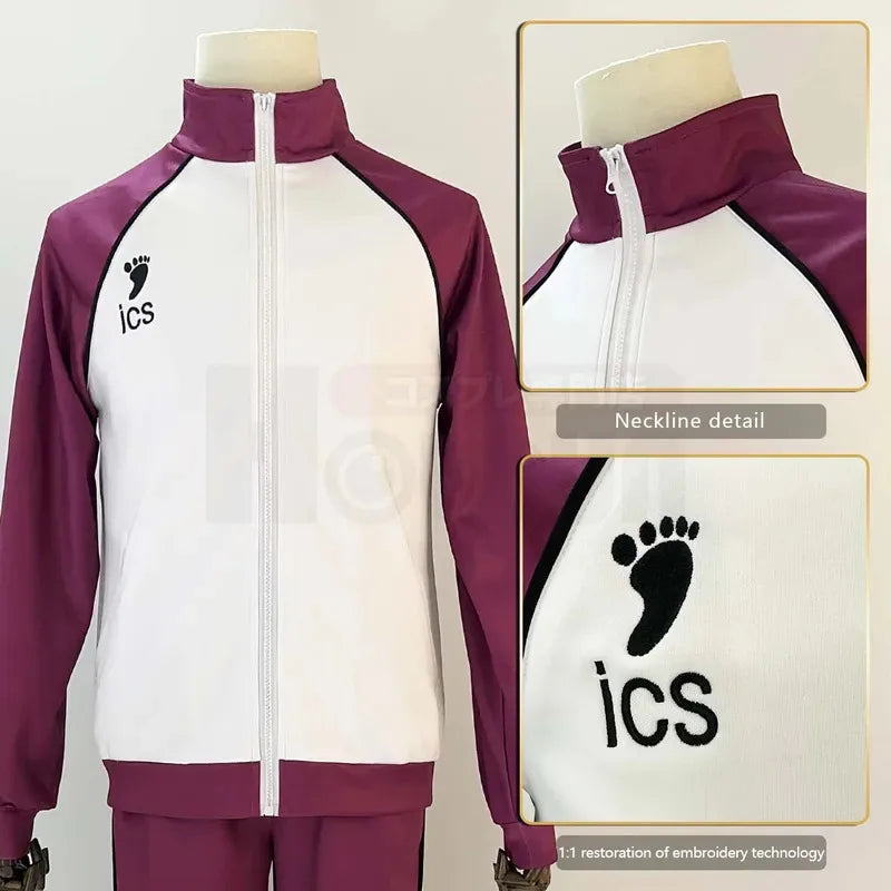 DY2025HOLOUN Haiky Anime Shiratorizawa School Uniform Shirabu Kenjiro Cosplay Costume Embroidery Full-zip Tracksuit Daily Wearin