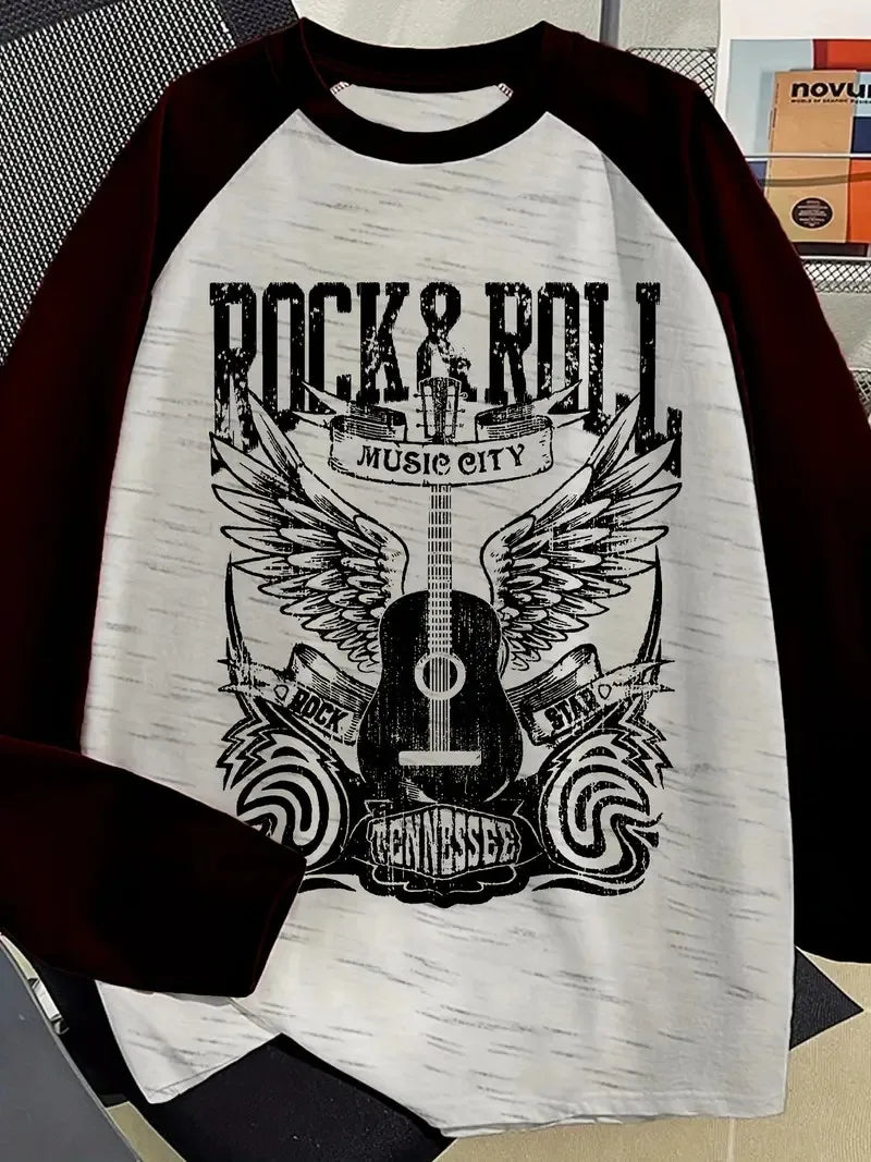 The new men's long-sleeved T-shirt for Spring and Autumn 2025 is casual fashionable and comfortable with 3D pattern printing