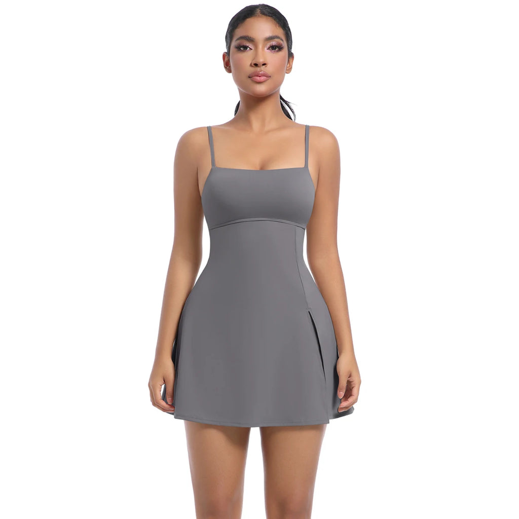 Women Yoga Tennis Skirts Gym Golf Running Sports Fitness Jumpsuit Skirt Sports Overalls Fitness Suits Gym Tracksuit Dance Skirt