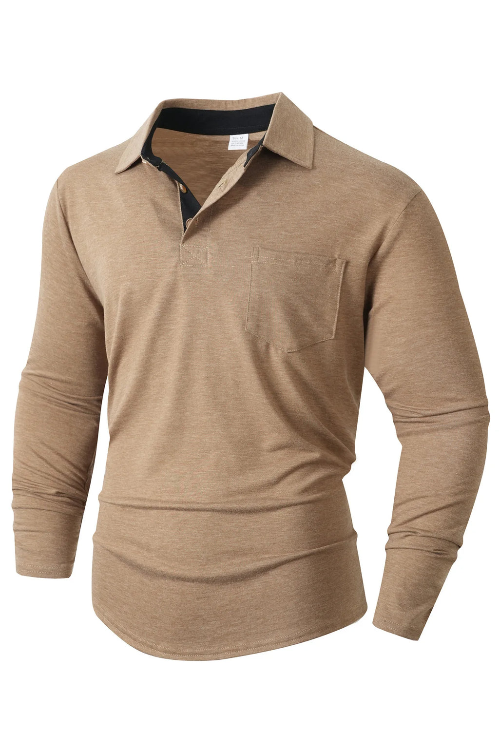 Autumn and Winter Men's Long-sleeved Lapel T-shirt Men's POLO Shirt Tops Bottoming Shirt
