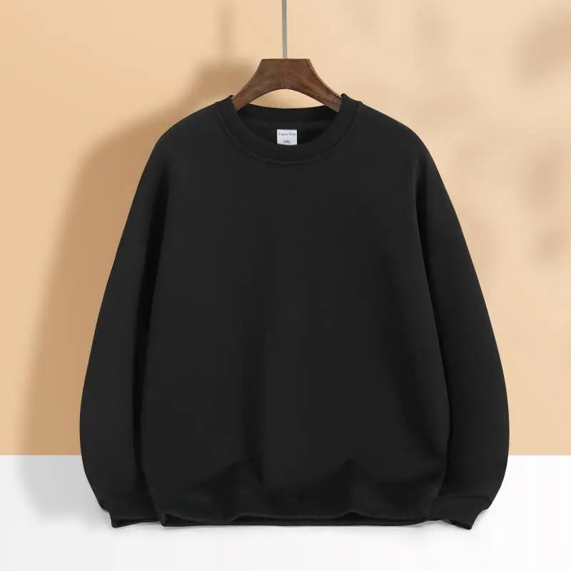 500gsm Cotton Men's Plush Thick O-Neck Sweatshirts Custom Print Logo Drop Shoulders Pullover Oversized Casual Women's Hoodies