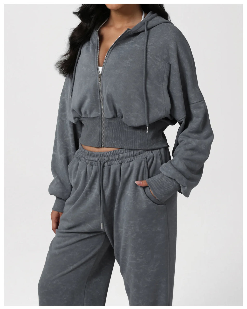 Autumn Winter Tie Dye Workout Fitness Sports Tracksuits Tie Dye Long Sleeve Hooded Jacked High Waist Wide Leg Pants Running Suit