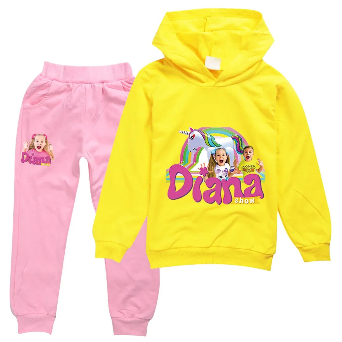 AIAI 2025Diana and Roma Show Clothes Kids Autumn Clothing Baby Girls Cartoon Hoodies Pants Sets Toddler Boys Casual Tracksuit