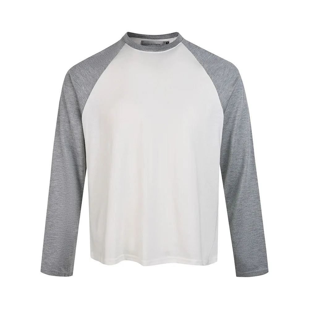 EME Merino Wool Long Sleeve Retro Basic Casual Crew Neck Raglan Sleeve Base Shirt T-Shirt Top for Men and Women