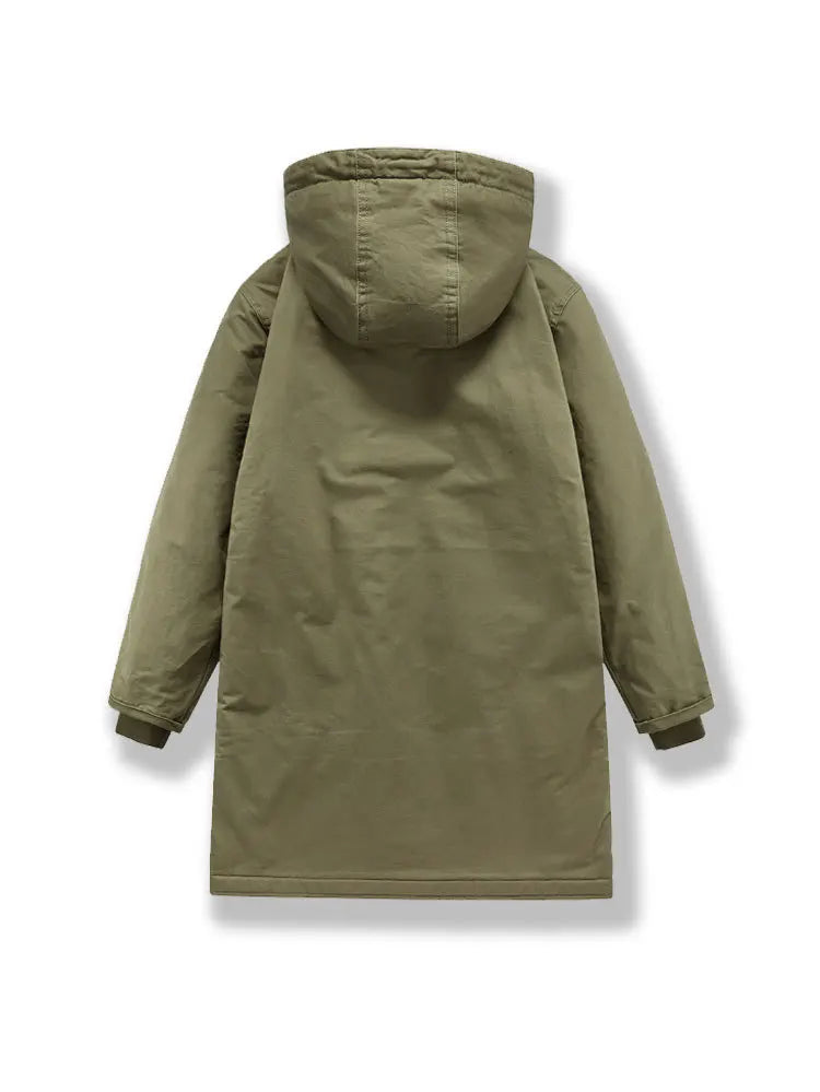 Winter Retro Cotton-padded Navy Overcoat Mid-length N1 Deck Suit Trendy Hooded Thick Cotton-padded Jacket Men's Lambswool Coat