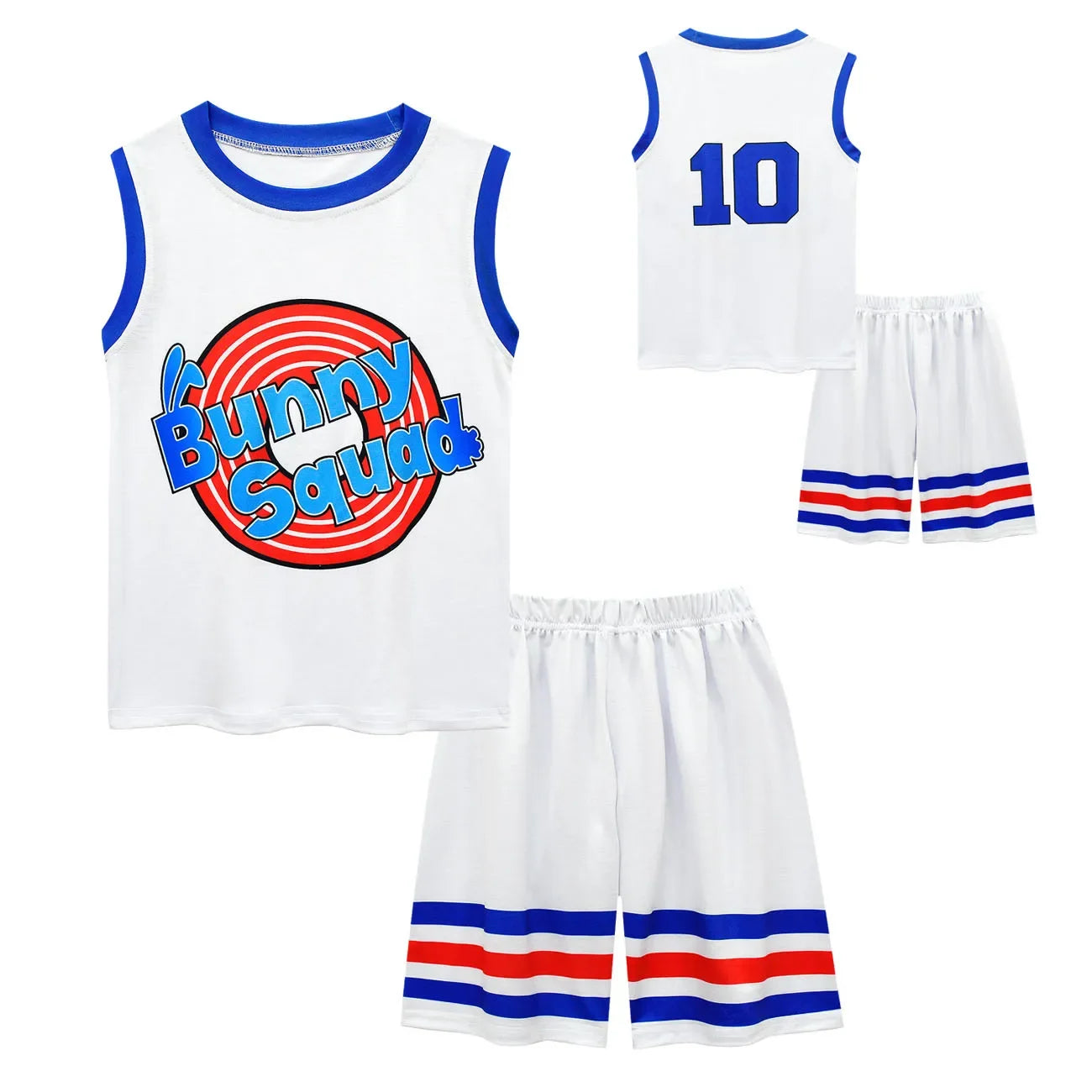72th Anime Boys & Girls Space Jam 2 Tune Squad Basketball Jersey Set - Kids Sports Cosplay Vest & Shorts Tracksuit Unifo