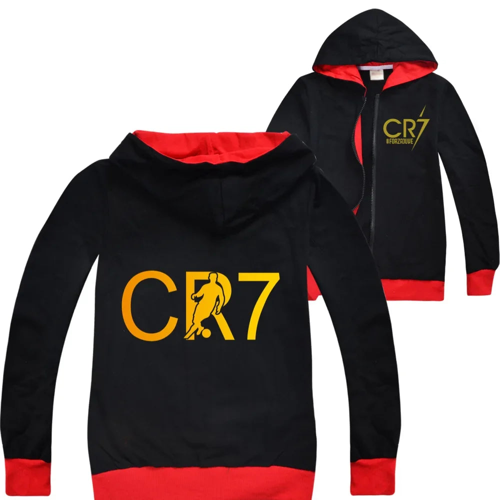CR7 Series Clothes Kids Autumn Hooded Boys Summer T-shirt Girls Tracksuit Sportswear Hoodies and Pant Set  Children's Pajamas