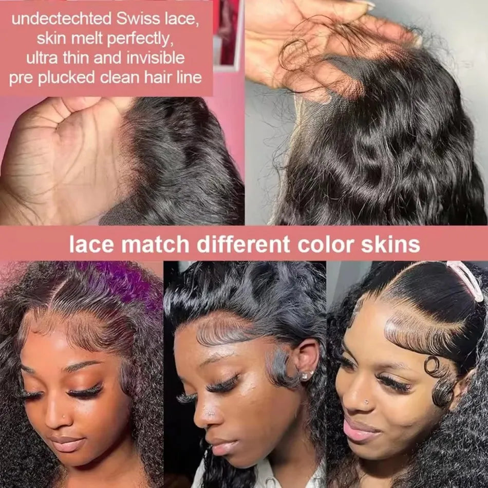 40 Inch Deep Wave 13X6 Hd Lace Frontal Wig 250 Density Preplucked Brazilian Hair Wigs Water Wave Curly 100% Human Hair For Women