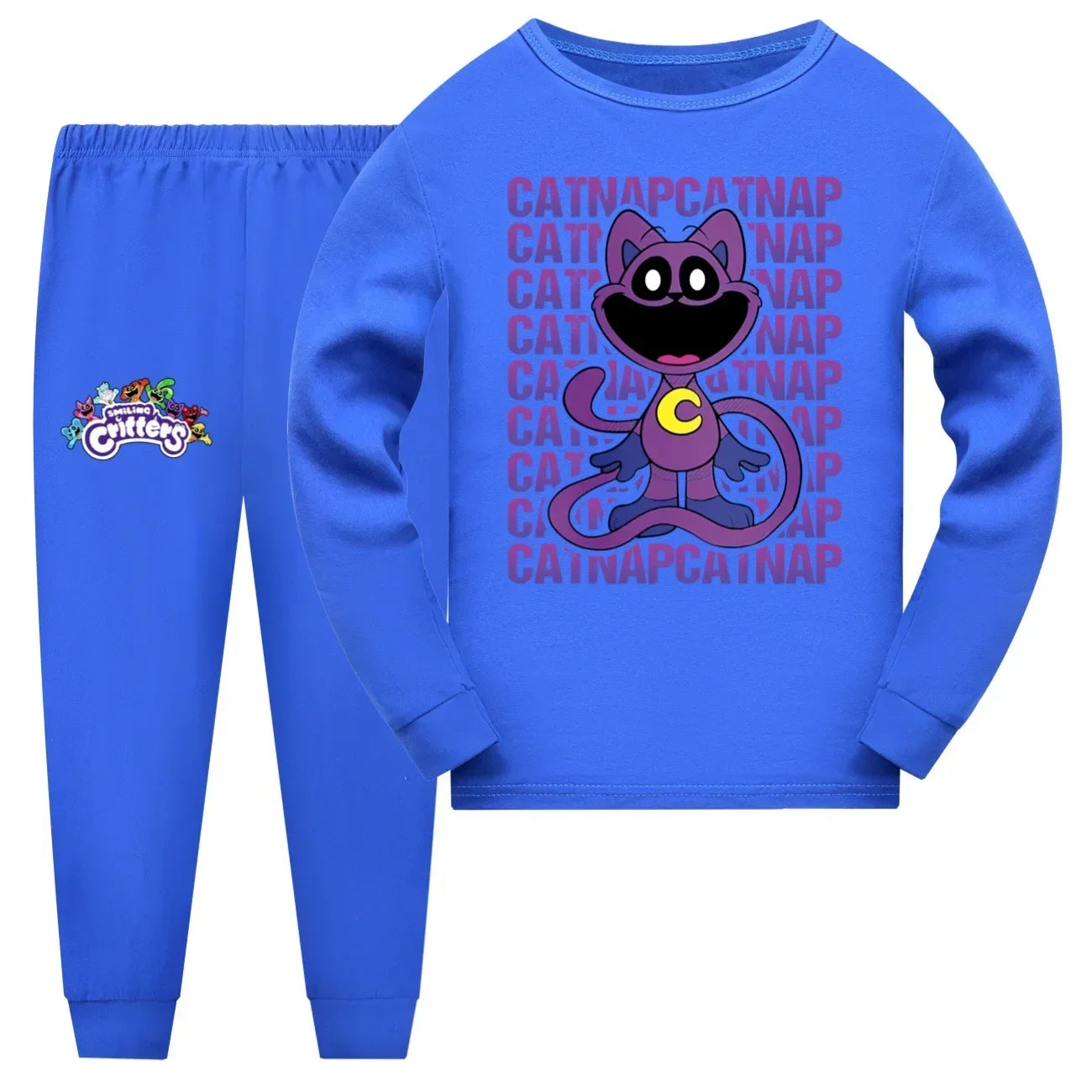72th Anime Cosplay Smiling catnap child pajama set baby girls tracksuit teenage boys Long Sleeve T Shirt pants suit sleepwear