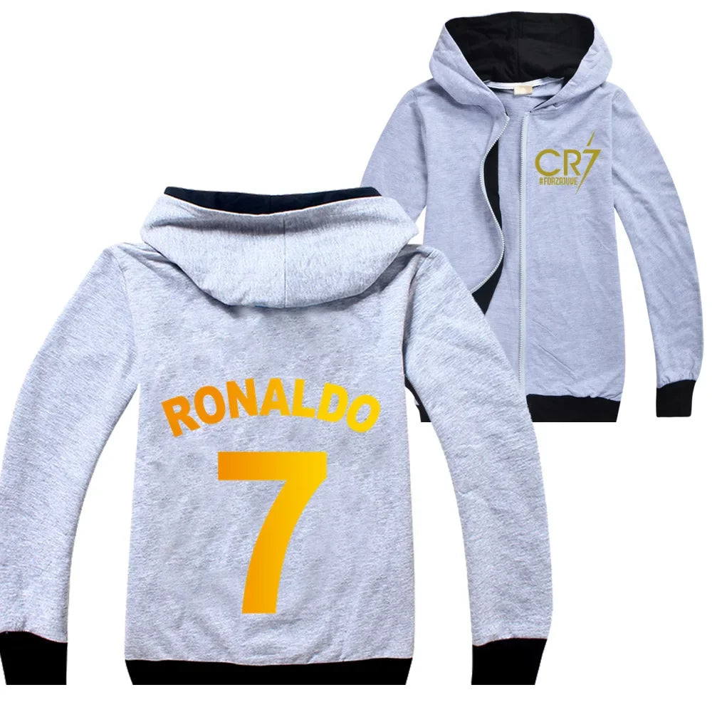 CR7 Series Clothes Kids Autumn Hooded Boys Summer T-shirt Girls Tracksuit Sportswear Hoodies and Pant Set  Children's Pajamas