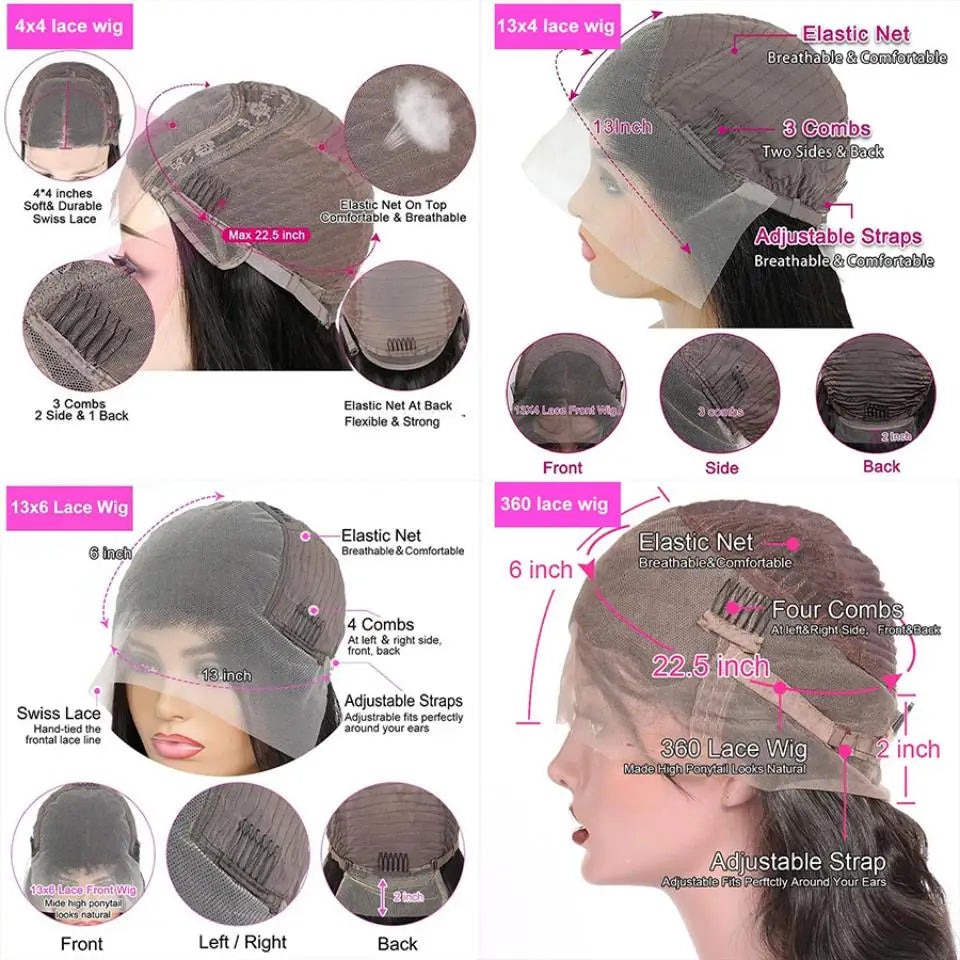 Deep Wave 13x6 13x4 Lace Frontal Human Hair Wigs Deep Curly 13x4 Lace Human Hair Wig For Black Woman 100% Brazilian Remy Hair