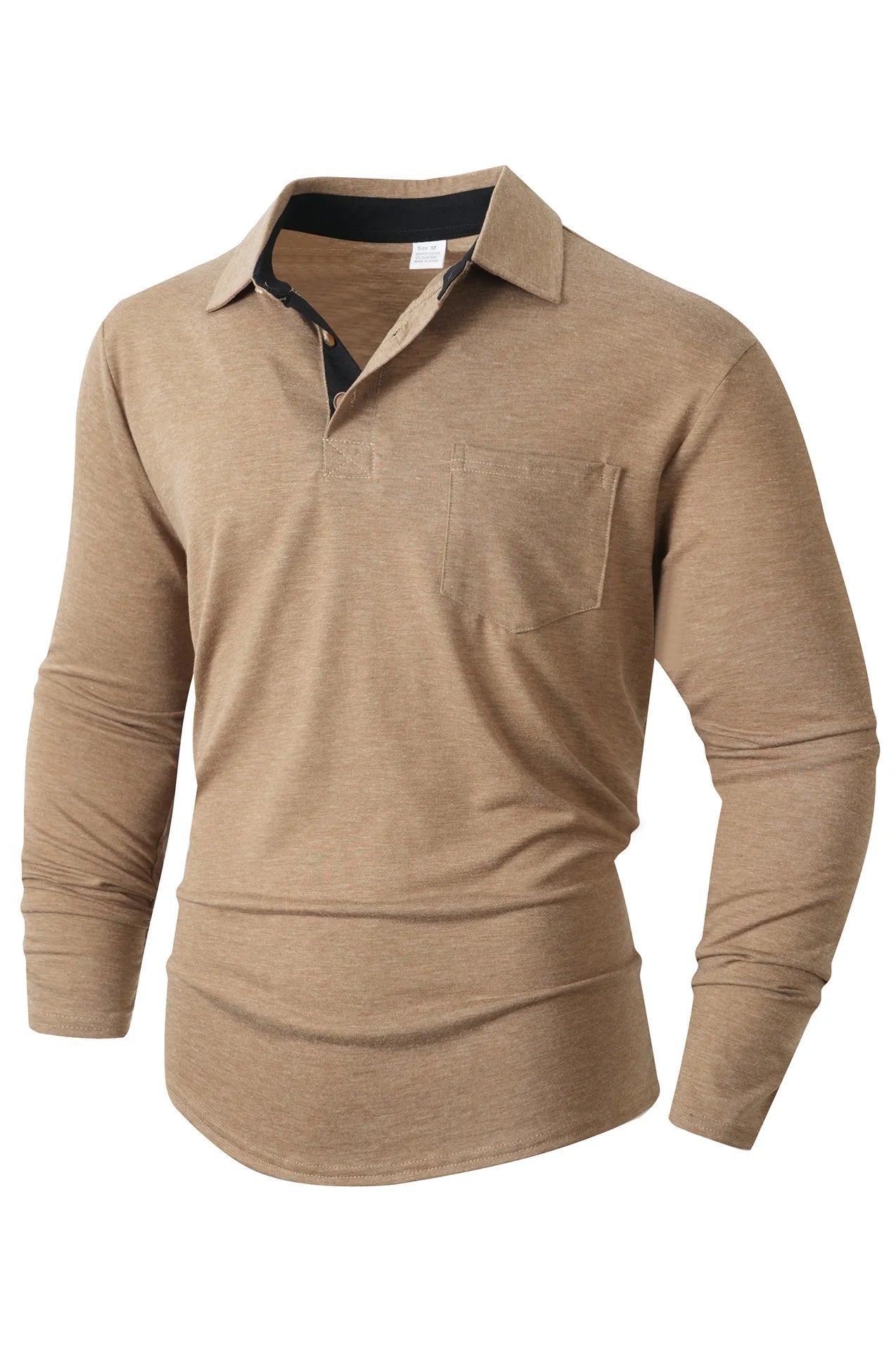 Autumn and Winter Men's Long-sleeved Lapel T-shirt Men's POLO Shirt Tops Bottoming Shirt