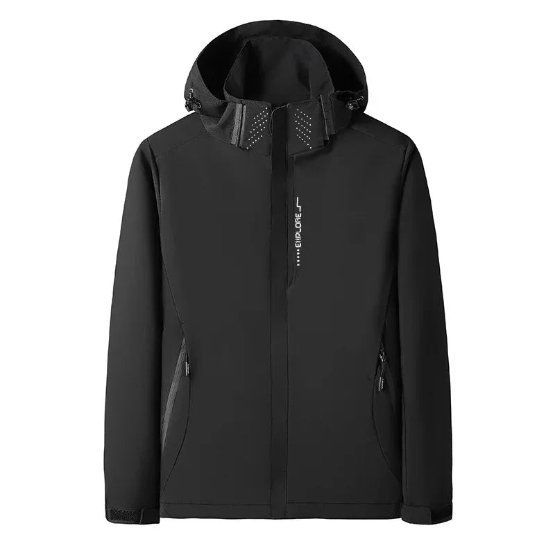Pop Men Spring And Autumn Men 3-in-1 Casual Jacket Waterproof Sports Versatile Coat Men Baseball Jacket Camping Outdoor Peak Rob