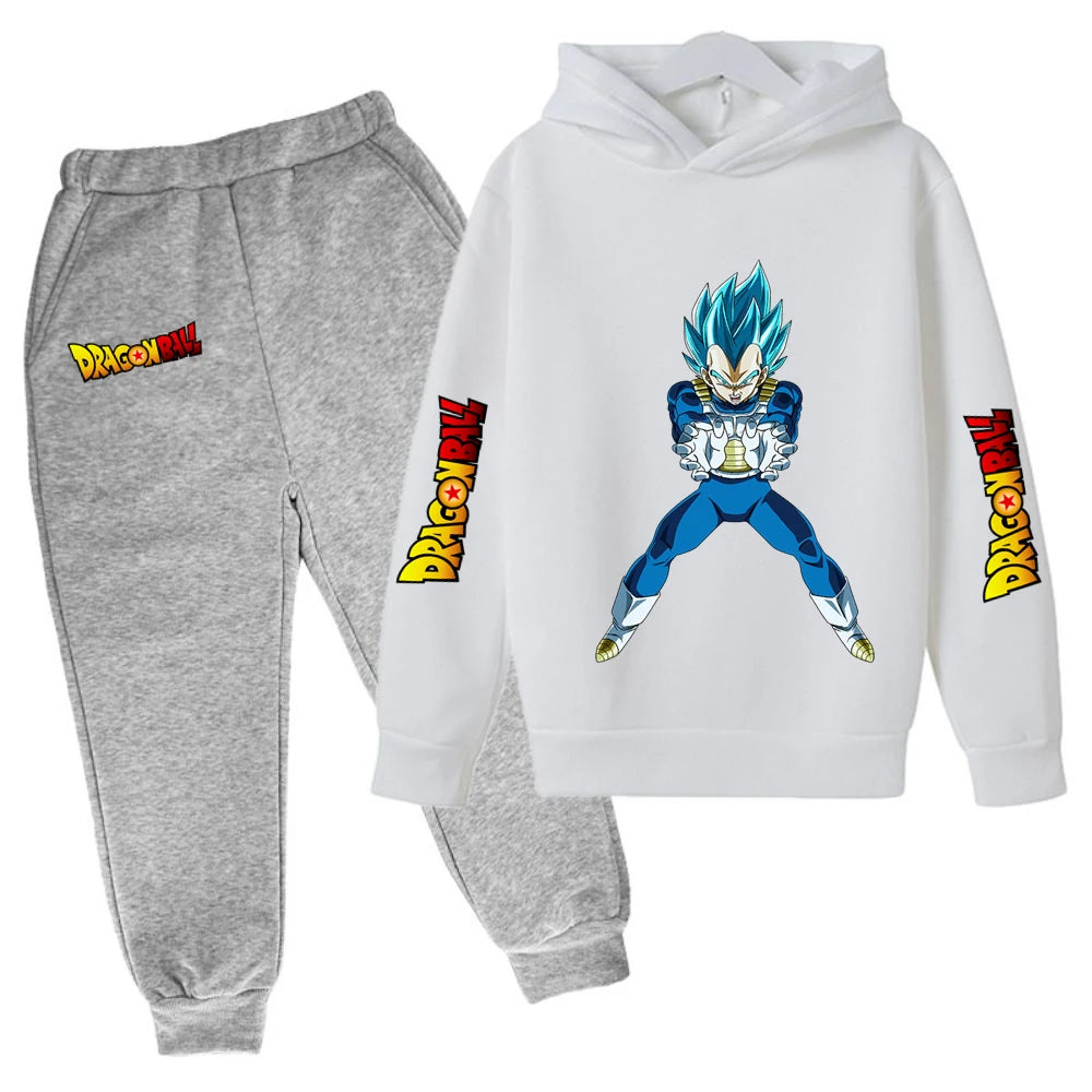 Children's Hoodie Suit Dragon Ball Z Anime Goku Lovely Kawaii Tops Boys Wear Kids Clothes Girl Sizes 100-160 Warm Winter Fashion