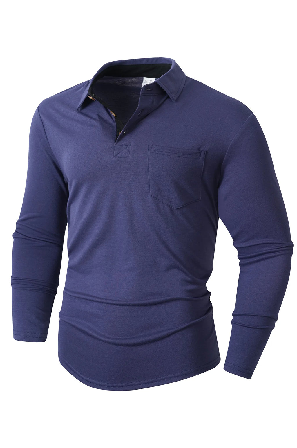 Autumn and Winter Men's Long-sleeved Lapel T-shirt Men's POLO Shirt Tops Bottoming Shirt