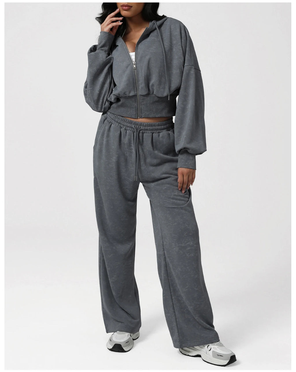 Autumn Winter Tie Dye Workout Fitness Sports Tracksuits Tie Dye Long Sleeve Hooded Jacked High Waist Wide Leg Pants Running Suit