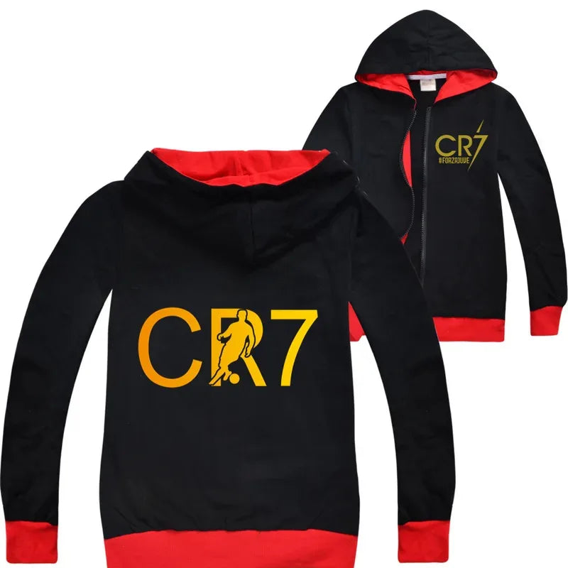 CR7 Series Clothes Kids Autumn Hooded Boys Summer T-shirt Girls Tracksuit Sportswear Hoodies and Pant Set  Children's Pajamas